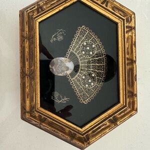 Gold Framed Decorative Fan Art